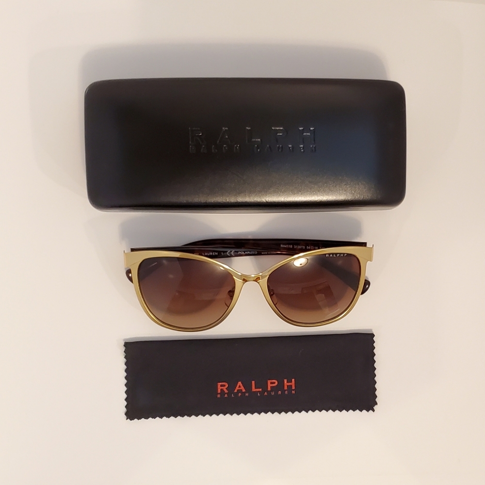 Ralph Lauren Polarized Sunglasses RA4118 Womens Gold Dark Tortoise